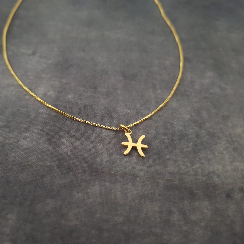 Tiny Pisces Necklace, Tiny Pisces Symbol Necklace, Tiny Pisces Zodiac Necklace, Tiny Pisces Necklace, Tiny Pisces Constellation Gift image 7