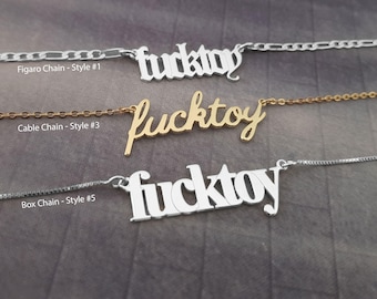 Fucktoy Necklace, Fuck Toy Necklace, Fucktoy Choker, Fuck Toy Pendant, Fuck Toy Jewelry, Mature Necklace, Swear Word Necklace, Mature Jewelr