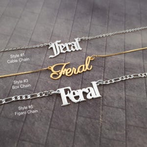 Colar Feral, Colar com Nome Feral, Pingente Feral, Colar com Placa de Identificação Feral, Joias Feral, Colar Feral em 5 Estilos, Colar Divertido para Adultos