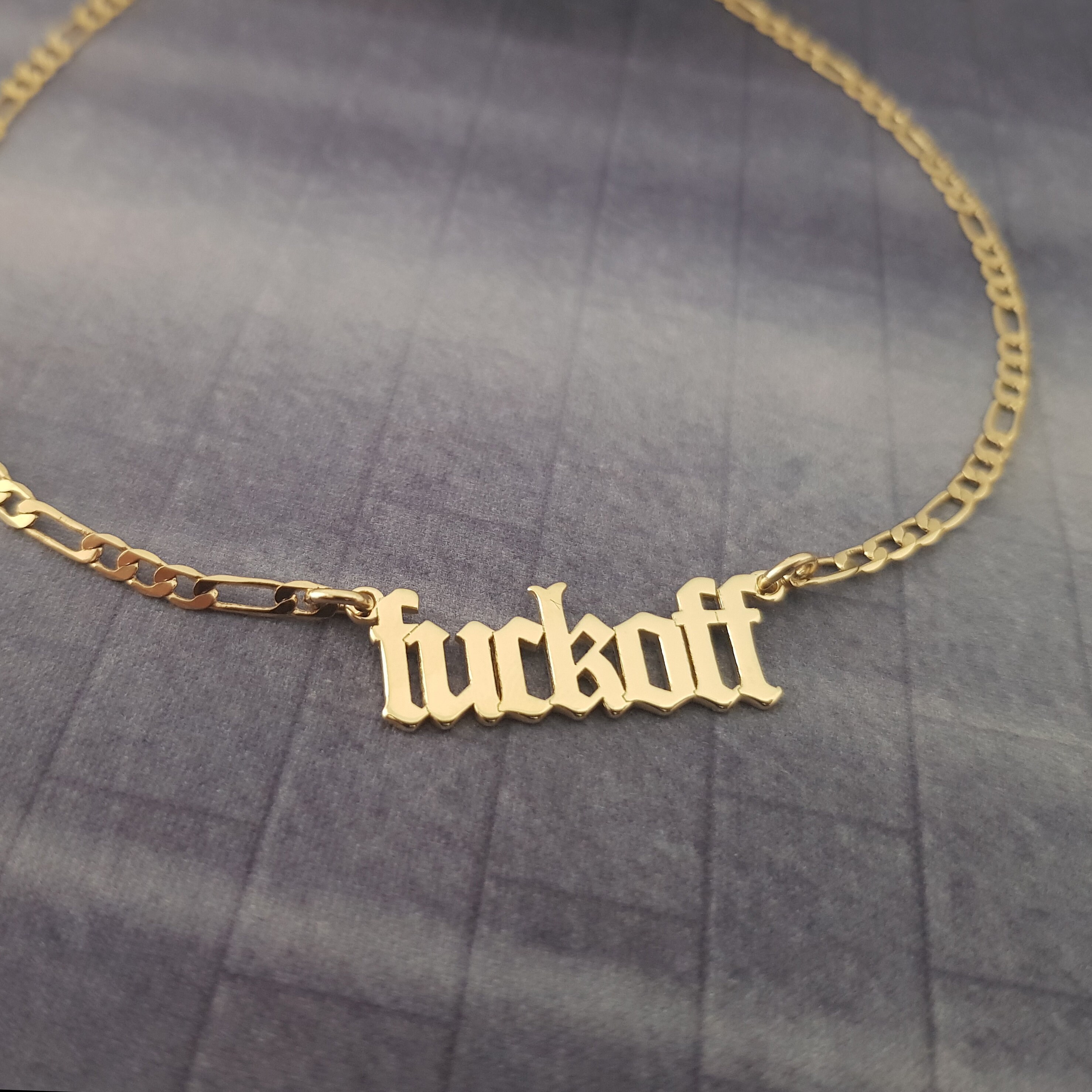 Fuck off Necklace Fuck off Name Necklace Funny Necklace - Etsy
