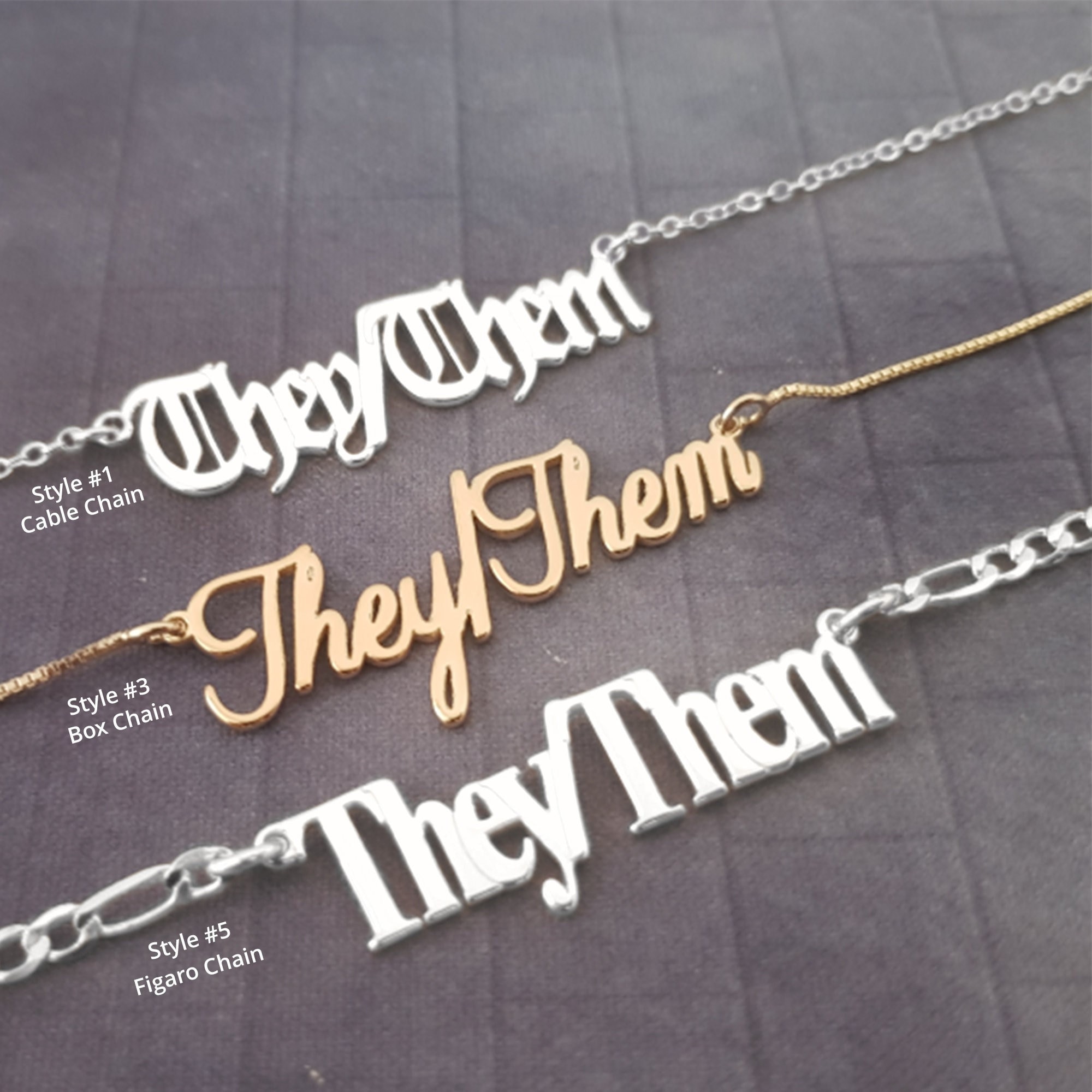 Pronoun Necklace They Them Necklace Hand Stamped Pronoun Jewelry Gifts for  Them - Etsy UK