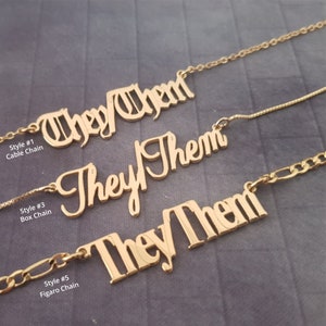 They/Them Necklace, They Them Necklace, Pride jewelry, LGBT Necklace, LGBTQ Jewelry, Pronouns Necklace, Identity Necklace, Gender Fluid 画像 2