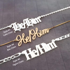 He/Him Necklace, He Him Necklace, Pride jewelry, LGBT Necklace, LGBTQ Jewelry, Pronouns Necklace, Identity Necklace, Gender Symbol