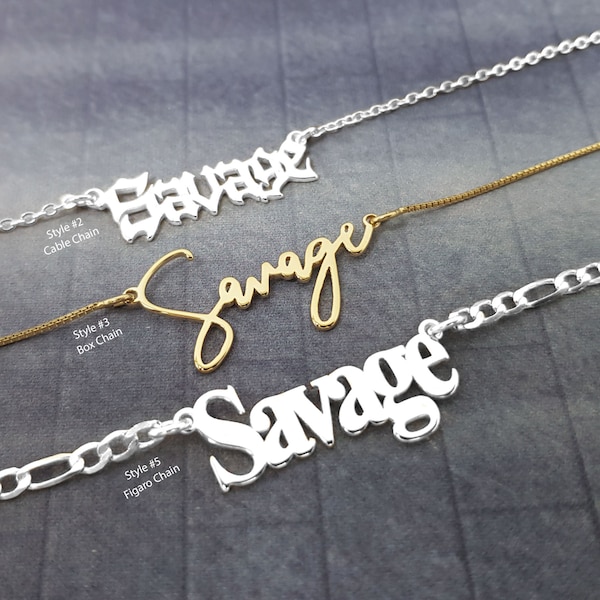 Savage Necklace, Sassy Necklace,  Savage AF Necklace, Savage Slay Necklace, Gift for Best Friend, Savage Choker,Savage Classy Bougie Ratchet