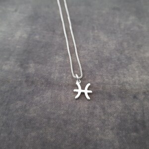 Tiny Pisces Necklace, Tiny Pisces Symbol Necklace, Tiny Pisces Zodiac Necklace, Tiny Pisces Necklace, Tiny Pisces Constellation Gift image 3