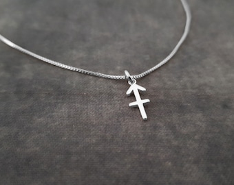 Tiny Sagittarius Necklace, Tiny Sagittarius Symbol Necklace, Tiny Sagittarius Zodiac Necklace, Tiny Sagittarius Necklace, Tiny Sagittarius