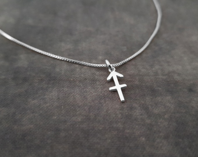 Tiny Sagittarius Necklace, Tiny Sagittarius Symbol Necklace, Tiny Sagittarius Zodiac Necklace, Tiny Sagittarius Necklace, Tiny Sagittarius