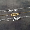 Gothic Nameplate Necklace, Custom Old English Font, Sterling Silver product logo