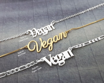 Vegan Necklace, Veganuary Jewelry, Animal Liberation, Animal Rights Jewelry, Veganism Necklace, Gift for Vegan Friend, Vegan Pride Necklace