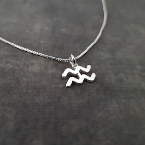 Tiny Aquarius Necklace, Tiny Aquarius Symbol Necklace, Tiny Aquarius Zodiac Necklace, Tiny Aquarius Necklace, Tiny Aquarius Constellation