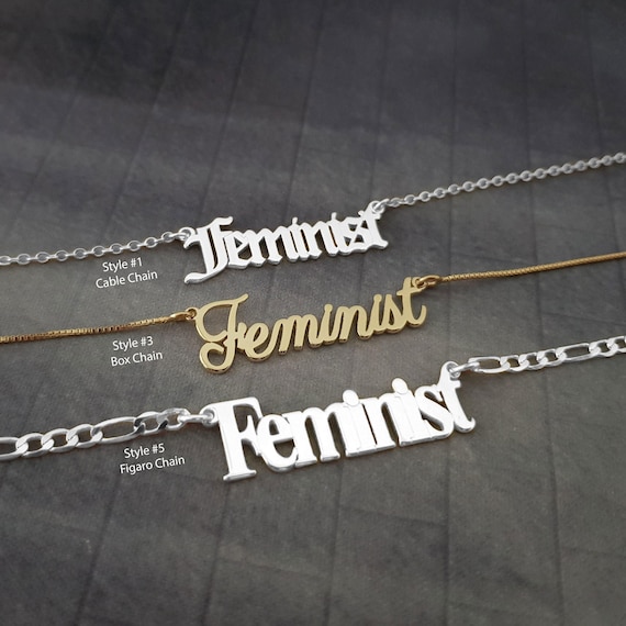 Feminist Necklace, Gender Equality, Girl Power Necklace, Female Empowerment, Feminist Movement Statement Necklace, Femme Fatale Necklace