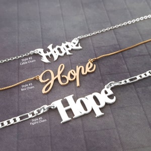 Collar de esperanza, collar motivacional, colgante de esperanza, collar de fortaleza, joyería de creyente, collar de alma gemela, regalo para ella, regalo para él