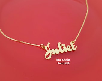 Personalized Name Jewelry, Custom Nameplate Necklace, Name Plate Pendant, Cursive Name Necklace, Gold Name Necklace, Birthday Gift for Mom