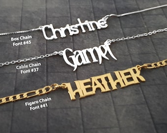 Name Necklace, Personalized Nameplate Necklace With Name, Customize Necklace, Custom Any Name/Word up to 11 letters, Personalized Name plate
