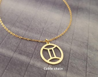 Gemini Sign Necklace, Gemini Symbol Necklace, Gemini Zodiac Necklace, Gemini Necklace For Women And Men, Gemini Constellation Necklace Gift