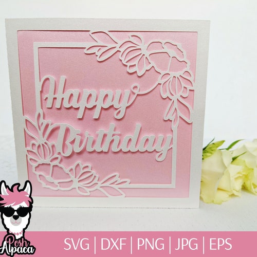 Happy Birthday Card Svg Files for Cricut Card Template Svg - Etsy Canada