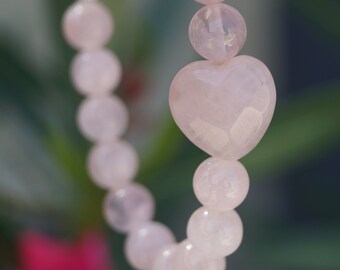 Bracelet quartz rose Bracelet quartz rose Bracelet pierres précieuses roses Bracelet pierres précieuses cadeau Cristal de guérison Bracelet yoga cristal rose cadeau