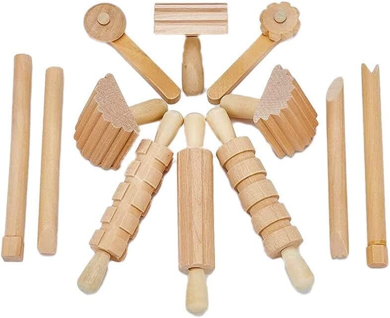 Wooden Dough Tools – Set of 12