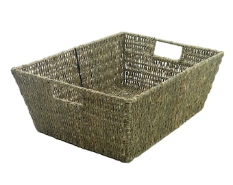 Seagrass weave basket | Strong metal frame | Natural crafts | Home decoration