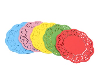 Christmas crafts | Paper doilies | Assorted colours | Pack of 120 | 16 cm diameter