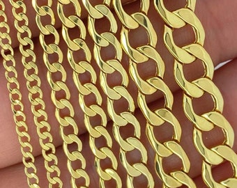 Buy Solid 14K Gold Curb Chain Necklace, 2mm 3mm 4mm