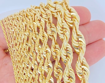 Solid 14K Gold Rope Chain, 14K Solid Gold Rope Necklace, 2mm 3mm 4mm 5mm Genuine Gold Jewelry , Ladies Gold Chain, Man Gold Chain, Durable