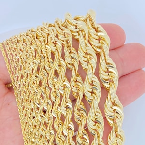 Solid 14K Gold Rope Chain, 14K Solid Gold Rope Necklace, 2mm 3mm 4mm 5mm Genuine Gold Jewelry , Ladies Gold Chain, Man Gold Chain, Durable