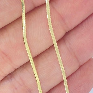 14k Solid Gold Chain ITALY Herringbone 1.25mm 2.5mm 3mm 4mm Solid Gold Chain, Ladies Gold Chain, Liquid Gold Chain. Snake Link 14K Gold