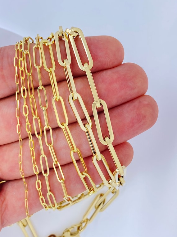 thumbnail image 2 of 14k Yellow Gold Lite Paperclip Link Chain Necklace – 18 Inch, 4.1g, 4.2mm Wide – RCI 2 of 4