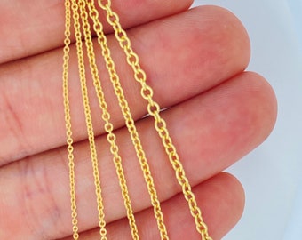 Solid 18K Plain Rolo Chain, Strong Rolo Chain, Ladies Gold Rolo, 1mm 1.25mm 1.5mm 2mm 2.25mm, Dainty and Shiny Chain, Trending