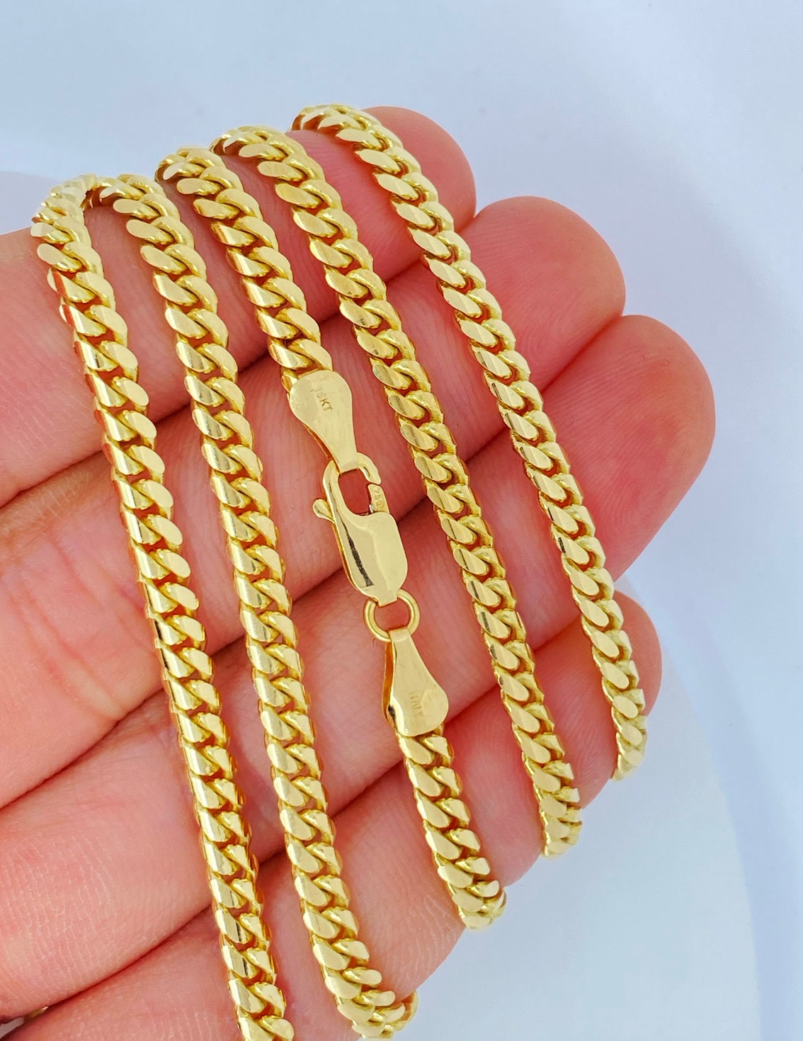 Catena Cubana Miami In Oro 14k: 2,90 Mm/3,70 Mm - Foto 11