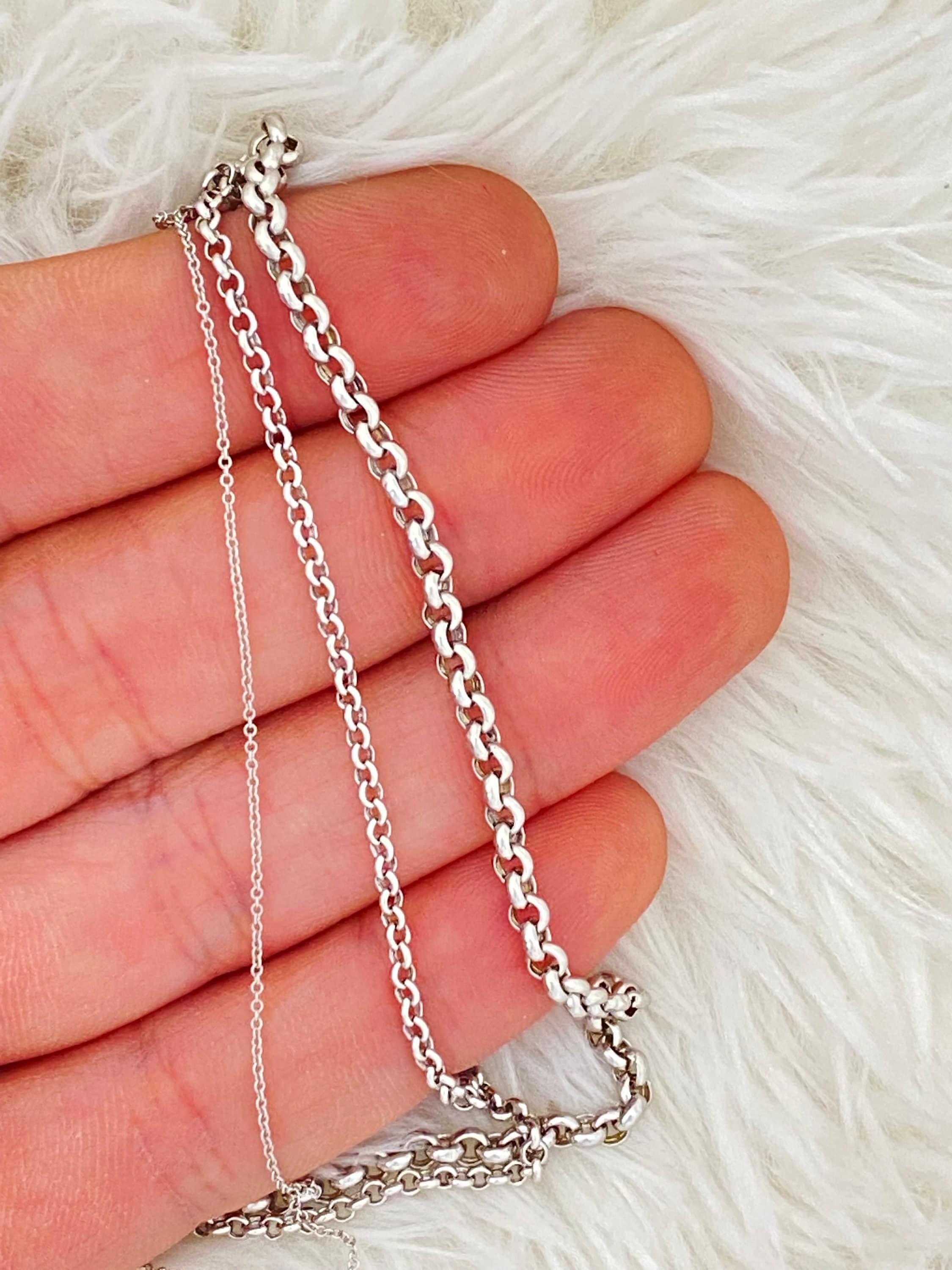 3.4mm Rolo Chain Necklace In Solid Platinum - 16" | Peoples Jewellers - Foto 3