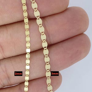 Solid 14K Gold Mirror Chain, 14K Gold Mirror Chain, Strong Dainty Stackable Layering Choker Gold Chain HIGH QUALITY, Ladies Gold Chain