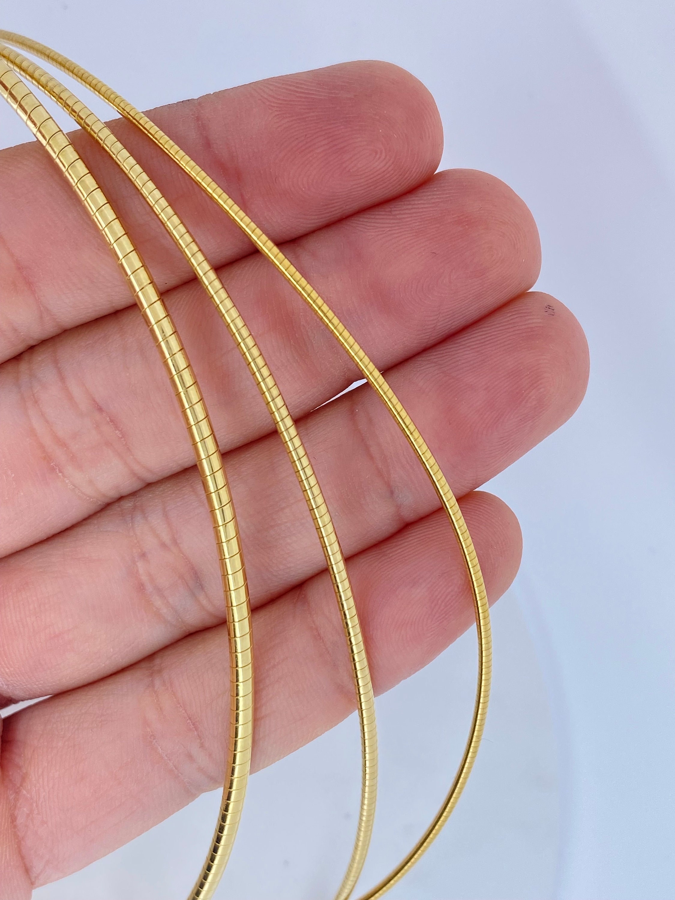 Omega Chain Pattern Solid 14K Gold OMEGA Chain Necklace, Solid 14KT ITALY Omega Chain, 1 ...
