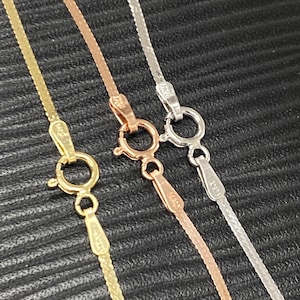 14k Solid Gold Kette ITALY Herringbone 1.2 mm, Massivgold Kette, Damen Goldkette, Flüssiggoldkette. Snake Link 14K Gold, Trending Kette