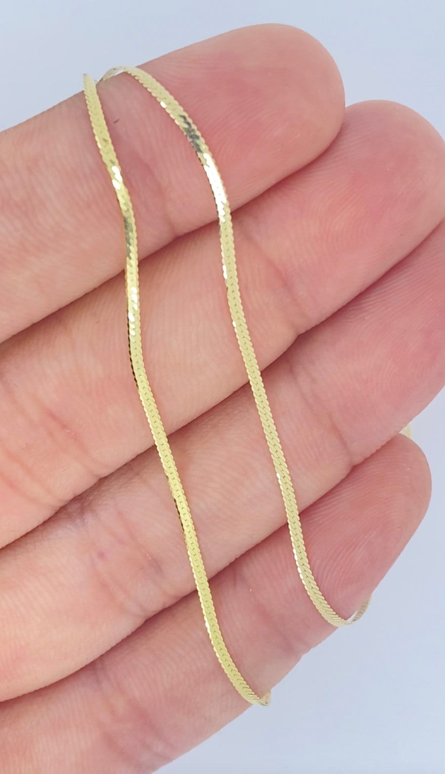 14k Solid Gold Chain ITALY Herringbone 1.2mm Solid Gold Etsy