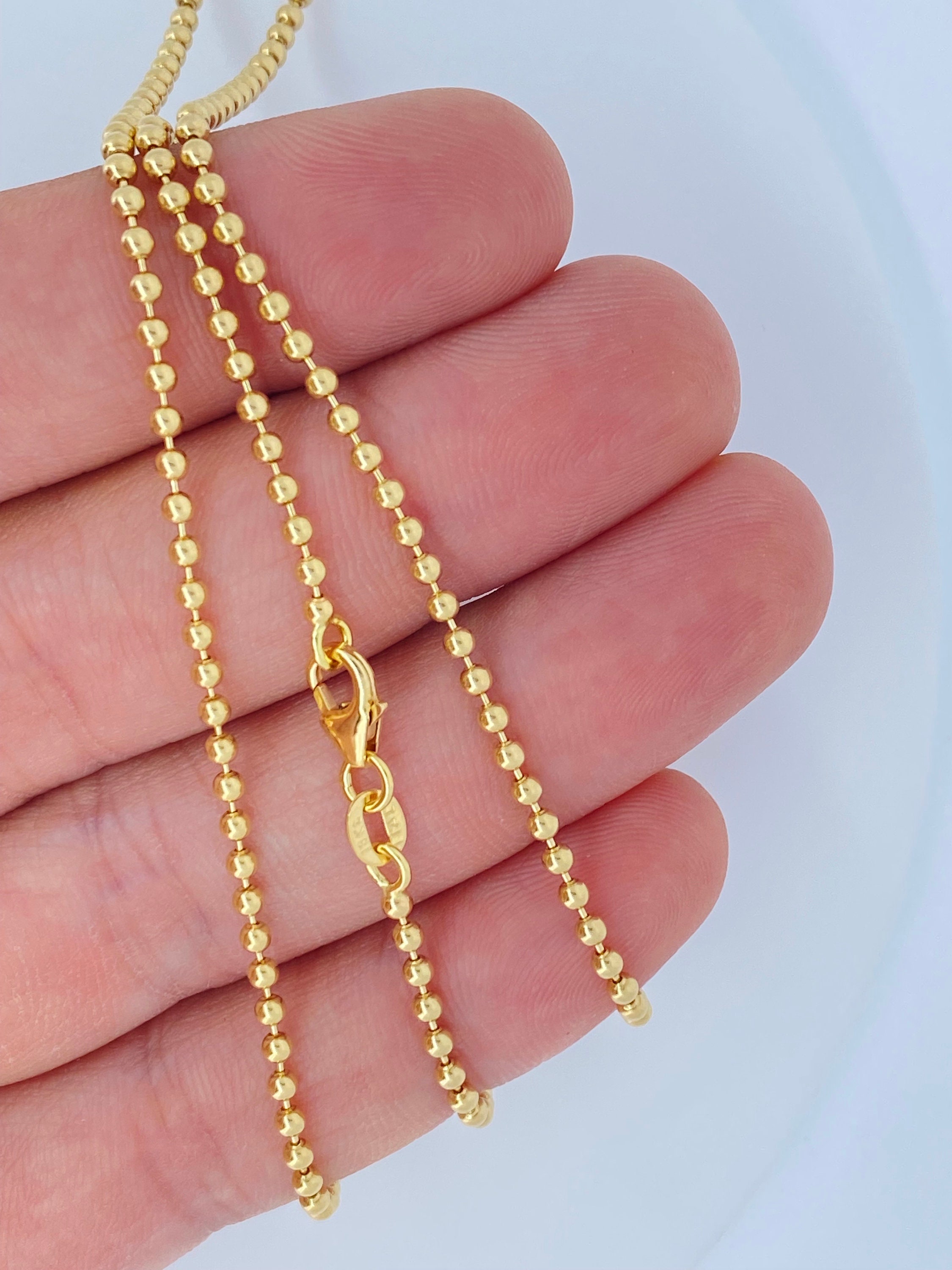 World of Jewellery Collana da uomo in oro 9 carati, con catenina piatta e smussata, 2 mm, 40,6-61 cm, in confezione regalo e con timbro, Oro