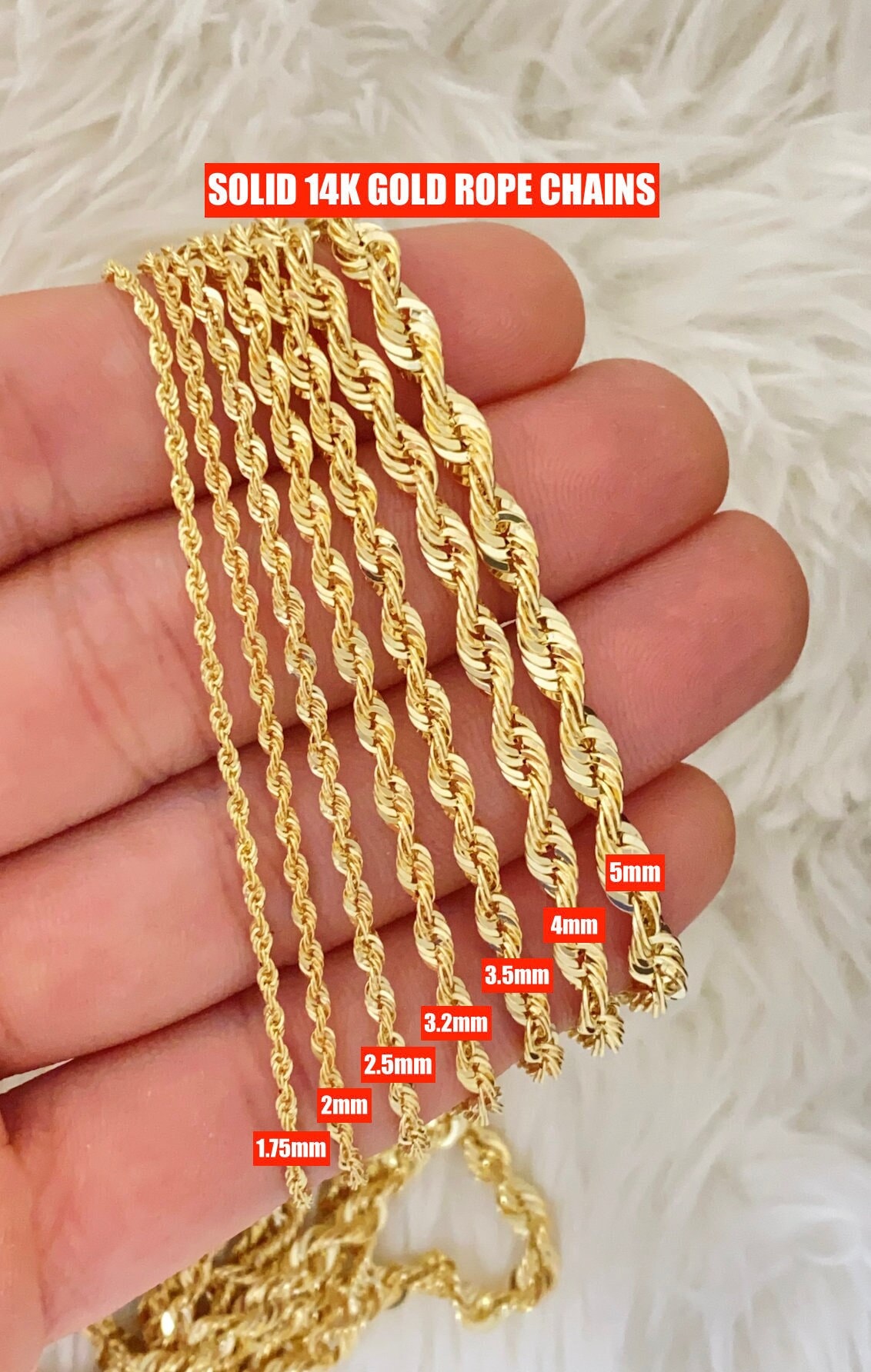 Accessories, 14k Gold Layered 22in 5mm Rope Chain Necklace