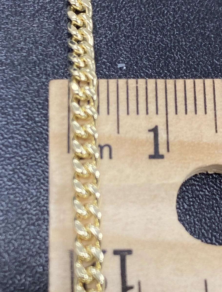 Amazon.com: Hollow 14k Gold 4.5mm Miami Cuban Link Chain