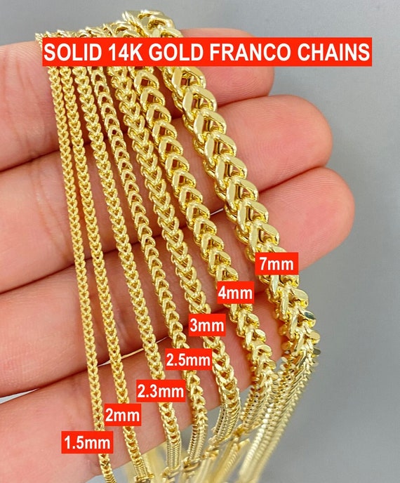 Real gold franco chain best sale