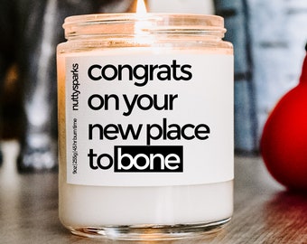 congrats on your new place scented soy candle, best friend gift, housewarming gift, closing gifts, new home gift, homeowner gift, funny gift