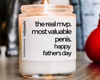 Regalo travieso para el Día del Padre, regalo divertido para papá, regalo sucio para el marido, regalo para el Día del Padre para adultos, vela sexy para papá, regalo atrevido para él