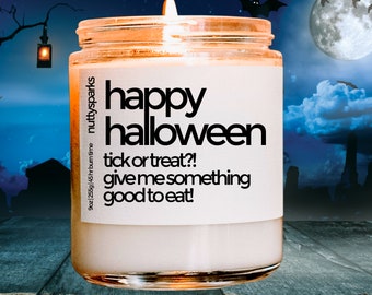 happy halloween candle, funny halloween decor, halloween candle, custom candle, halloween party favor, halloween gifts, halloween decoration