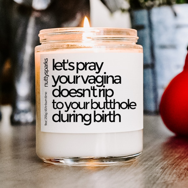 vagina rip to butthole scented soy candle, gag gift, funny candle, candle for friend, candle for coworker, funny new baby gift, baby shower