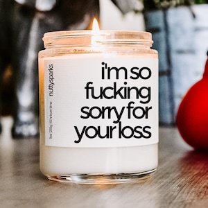 sorry for your loss scented soy candle, grieving friend gift, sympathy gift, sorry for your loss, with deepest sympathy, condolence gift