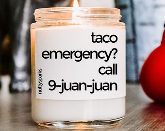 Taco Emergency, Cinco de Mayo Candle Gift: Celebrate with Festive Scented Soy Candles, Perfect for Parties and Gifts