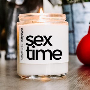sex time scented soy candle, boyfriend girlfriend, funny gift, husband wife, long distance, anniversary, relationship gift