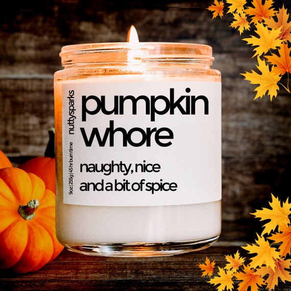 pumpkin whore soy candle, pumpkin pie scented candle, thanksgiving decor, fall decor, fall candle, autumn decor, pumpkin decor