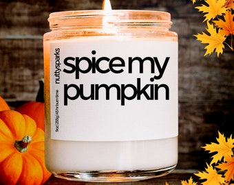 spice my pumpkin soy candle, pumpkin pie scented candle, thanksgiving decor, fall decor, fall candle, autumn decor, pumpkin decor