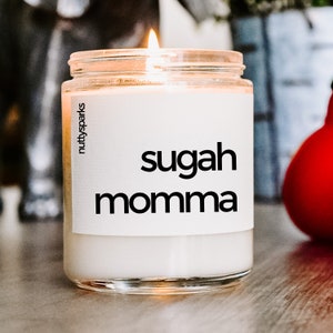 Vela exclusiva Sugah Momma, presente para novo proprietário, presente de casamento, presente de inauguração de casa, presente para si mesmo, vela para casa, vela para casa